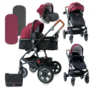 Carucior Lora, 3 in 1, Lorelli, Red & Black Lighthouse