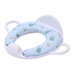 Reductor moale pentru toaleta, cu manere si spatar, Lorelli, White Rabbit & Dots