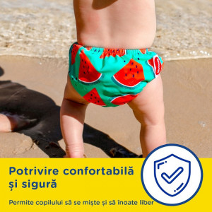 Scutec-chilotel pentru baie refolosibil, Huggies, nr 2-3, 5-11 kg, 1 buc, Watermelon