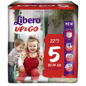 Scutece-chilotel Libero UP&GO, Nr.5, Maxi+, 10-14kg, 22 buc