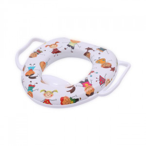 Reductor moale pentru toaleta, cu manere, Lorelli, White Kids