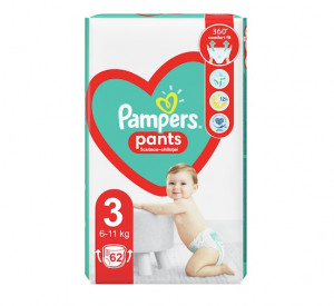 Scutece chilotel Pampers Pants Nr.3, 6-11 Kg, 62 buc