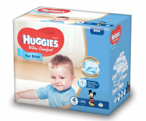 Scutece Huggies Ultra Confort BOX 4, Baieti, 8-14 kg, 126 buc