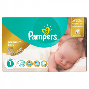 Scutece Pampers Premium Care 1 New Baby Jumbo Pack 108 buc