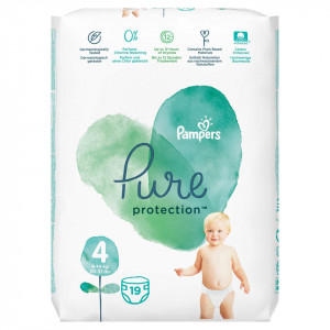 Scutece Pampers Pure, Nr.4, 9-14kg, Carry Pack, 19 buc