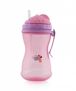 Cana sport anticurgere cu toarte si pai 400 ml, 12+ luni, Lorelli