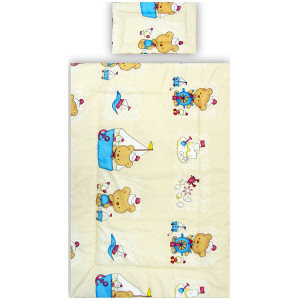 Lenjerie patut - Ursuletul Marinar, 4 piese, crem