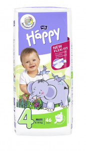 Scutece Happy Nr 4 Maxi 8-18 kg 46 buc