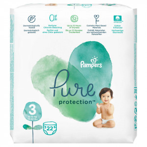 Scutece Pampers Pure, Nr.3, 6-10kg, Carry Pack, 22 buc