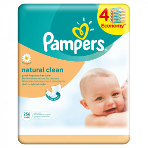 Servetele umede Pampers Natural Clean quattro pack 256 buc