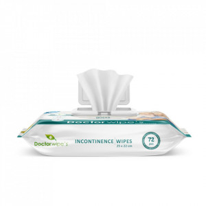 Servetele umede pt. incontinenta Doctor Wipe's, 25x22cm, 72 buc