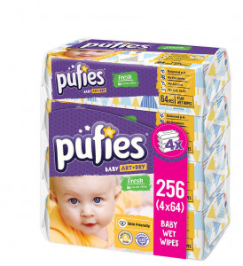 Servetele Umede PUFIES Fresh, Aloe Vera, 4x64 buc