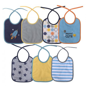 Set 7 bavete, bumbac, 23x20 cm, inchidere cu snur, Lorelli