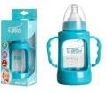 Biberon 0-3 luni din Sticla 120 ml Gat Larg cu Protectie Plastic U-GROW A-1009