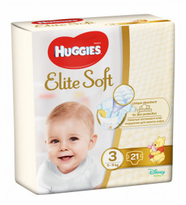 Scutece Huggies Elite Soft Nr.3, Convi, 5-9 kg, 21 buc