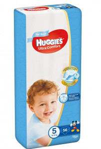 Scutece Huggies Ultra Comfort Mega Pack 5, Baieti, 12-22 kg, 56 buc