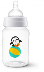 Philips-Avent Biberon Classic, 260ml, tetina Airflex, décor pinguin