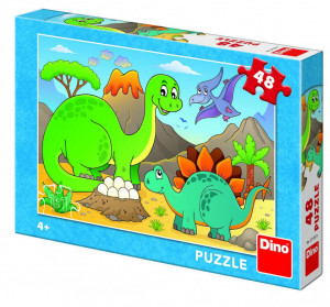 Puzzle - Dinozauri prietenosi - 48 piese