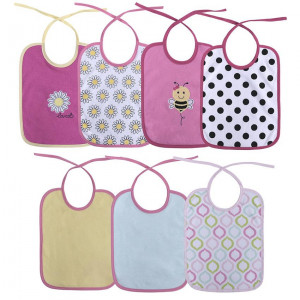 Set 7 bavete, bumbac ambele fete, 20x25,5 cm, inchidere cu snur, Lorelli