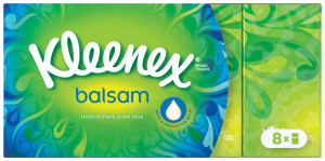Batiste igienice uscate Kleenex Balsam, 8 pachete cu 9 batiste