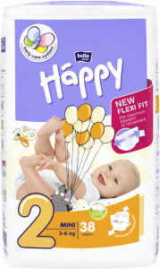 Happy Mini, Nr.2, 3-6 kg, 38 buc