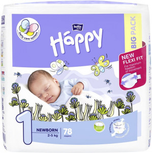 Happy Newborn scutece, 2-5 kg, 78 buc