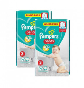 Pachet 2 x Scutece chilotel Pampers Pants Nr.3, 60 buc (120 buc)