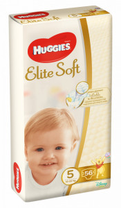 Scutece Huggies Mega Pack Elite Soft Nr.5, 12-22 kg, 56 buc