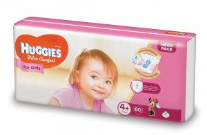 Scutece Huggies Ultra Confort Mega Pack 4+, Fete, 10-16 kg, 60 buc