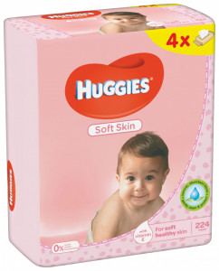 Servetele umede Huggies Soft Skin, Quad, 4x56 buc