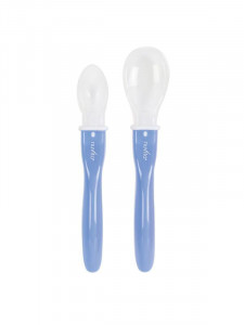 Set 2 lingurite din silicon Nuvita, Albastru