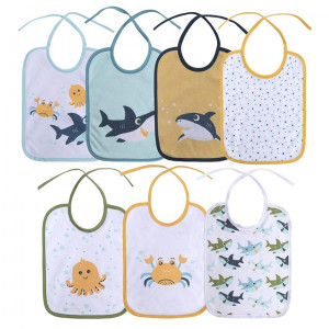 Set 7 bavete, bumbac ambele fete, 20x25,5 cm, inchidere cu snur, Lorelli