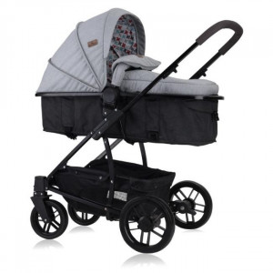 Set Carucior 3 in 1, S 500, cos auto inclus, Lorelli, Grey & Black Cross