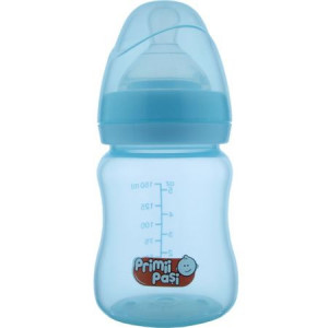 Biberon polipropilena gat larg 125 ml Primii Pasi roz