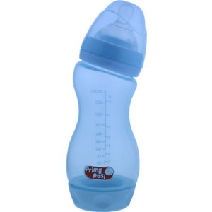 Biberon Primii Pasi gat larg, curbat 250 ml, baza cu valva anticolici R0144 mov