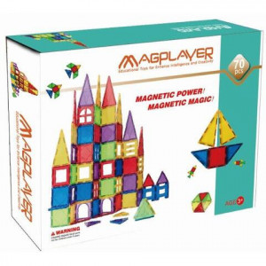 MAGPLAYER Set de constructie magnetic - 70 piese