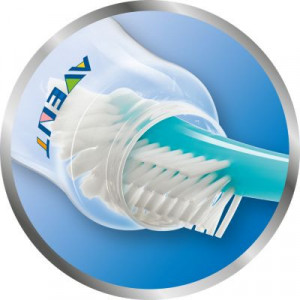 Philips-Avent Biberon Natural 260 ml, Tetină ce imita forma sanului mamei, cu debit lent, décor elefanti