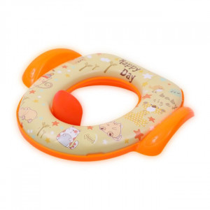 Reductor moale pentru toaleta, cu manere, Lorelli, Orange Animals