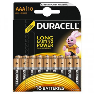Set 18 baterii Duracell Basic, AAA