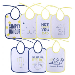 Set 7 bavete, bumbac ambele fete, 20x25,5 cm, inchidere cu snur, Lorelli