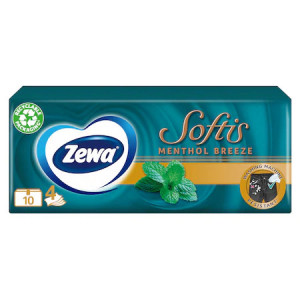 Batiste nazale Zewa Softis Menthol, 4 straturi, 10 pachete