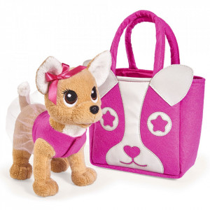 Jucarie de plus Catel Chi Chi Love Puppy 20 cm cu geanta