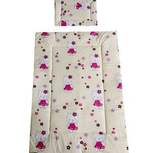 Lenjerie patut Hubners Kitty Floricele, 5 piese, crem