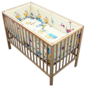 Lenjerie patut - Ursuletul Marinar, 5 piese, crem