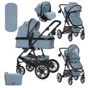Carucior Lora, 3 in 1, Lorelli, Blue
