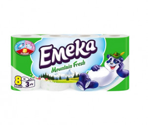 Hartie igienica Emeka Mountain Fresh, 3 straturi, 8 role