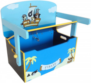 Mobilier 2 in 1 pentru depozitare jucarii Blue Pirate