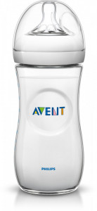 Philips-Avent Biberon Natural 330 ml, Tetină ce imita forma sanului mamei, cu debit variabil