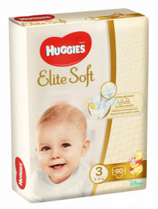 Scutece Huggies Mega Pack Elite Soft Nr.3, 5-9 kg, 80 buc