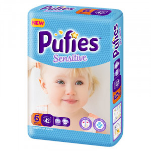 Scutece Pufies Sensitive Nr.6, 42 buc